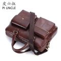 PIUNCLE Men's Briefcase Bag Men's Genuine Leather Laptop Bag Men Vintage Designer Luxury Brand Porte Document Office Bag For Men. 