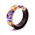 【Hot New Release】 Epoxy Resin Ring Handmade Clean Ocean Resin Wood Ring for Mens Womens.