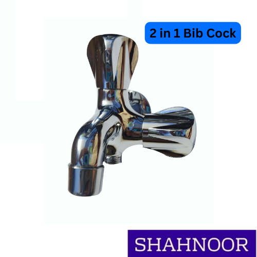 2 in 1 Water Tap Bib Cock Dual Head Wall Water Faucet