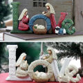 ChristDecoration Elegant Profile Nativity Set Nativity Ornament Delightful Beautiful English Letter Decoration. 