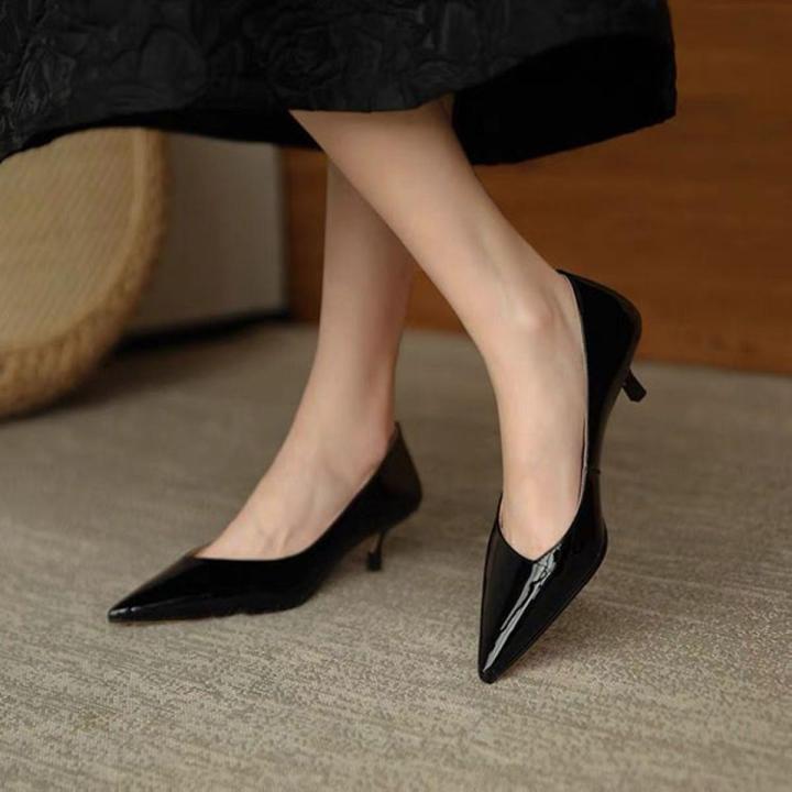 Summer High Heels Women Shoes Classic Cow Heels Women Autumn Pointed Toe Single Shoes Woman Pumps