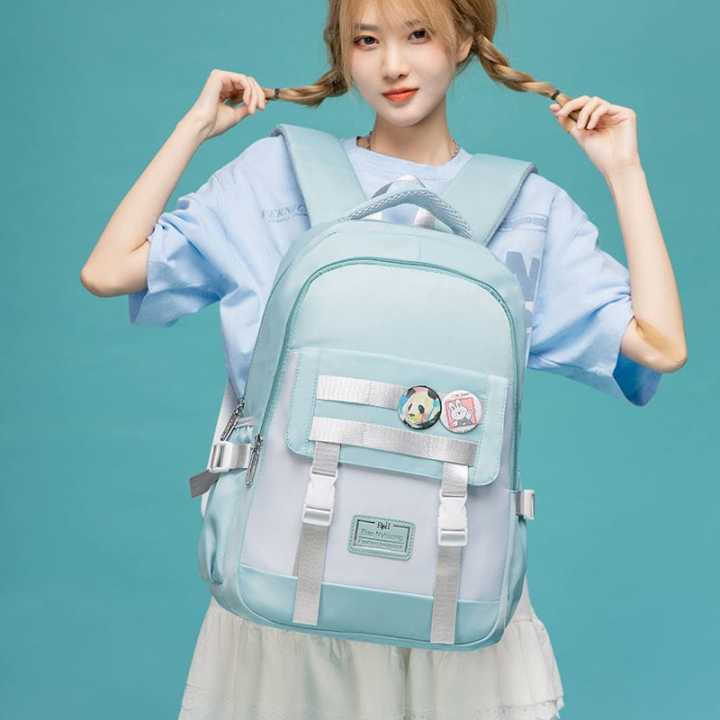 Zip%20It%20Good%20Middle%20Student%20High%20School%20Bags%20for%20Teen%20Girls%20Nylon%20Green%20College%20Backpack%20Women%20Large%20Youth%20Korean%20Bagpack%20Casual%202023%20-%20Image%202