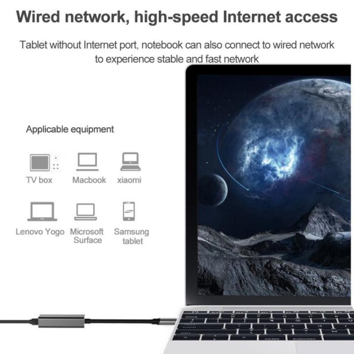 Type C Ethernet Adapter Network Card USB Type-C To RJ45 100Mbps Lan Internet Cable For MacBook PC Windows XP 7 8 10 Android