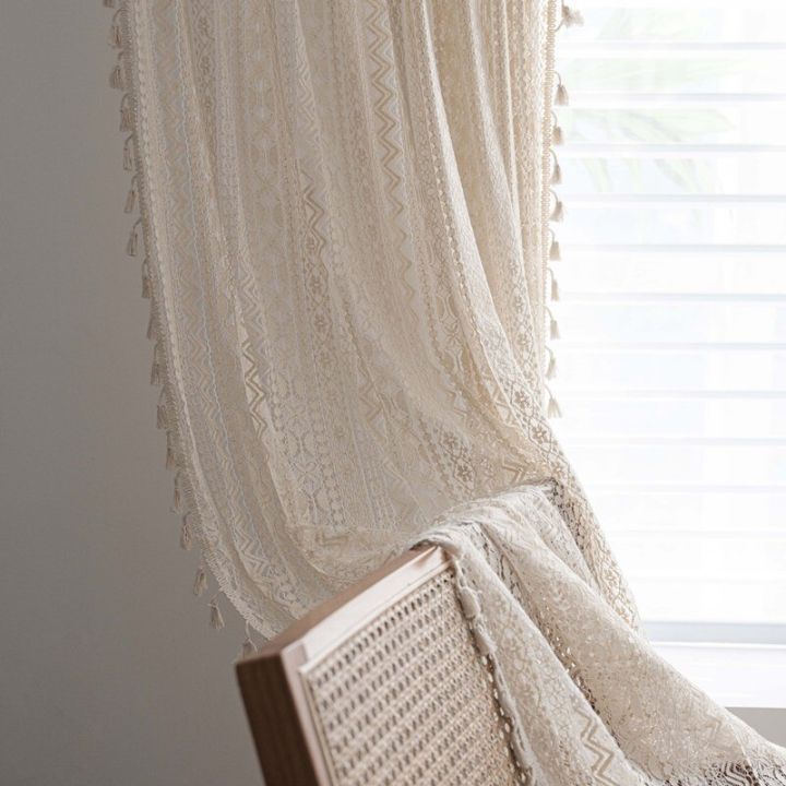 America%20Beige%20Cotton%20Window%20Curtain%20with%20Tassels%20Decorate%20Valance%20The%20Luxury%20Living%20Room%20Bedroom%20Kitchen%20Easy%20Drape%20Curtains%20-%20Image%202