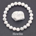 Natural Aquamarins Quartzs Beads Stone Bracelet Women Men Sky Blue Stone Round Beaded Bracelet Elastic Rope Energy Jewelry Gift.