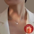Korean Silver Color Cute White Dove Necklace for Women Fashion Simple Temperament Zircon Clavicle Chain Necklace Jewlery.
