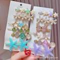 Elegant Korean hair clip girls hair accessories design crystal pearl hair pin set for women. 