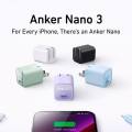 Anker Nano 3 30W Charger (Anker 511) for iPhone 15 & 14 & 13 Series White.