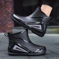 Rain Boots Men's Winter Construction Site Labor Protection Rain Boots Waterproof Non-Slip Wear-Resistant Rainy Day Fishing Work Water Shoes Thick Sole Fleece-Lined. 