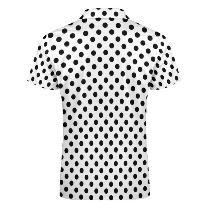80S%20Style%20Design%20Polo%20Shirts%20Black%20Polka%20Dots%20Casual%20Shirt%20Day%20Fashion%20Men%20Short%20Sleeve%20Collar%20Design%20T-Shirts%20-%20Image%206