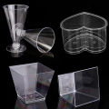 Plastic Cup Clear Square Love Cone Shape Dessert Cup Festival Wedding Decoration Cake Jelly Pudding Tiramisu.