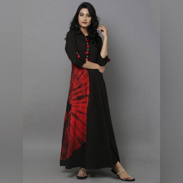 Black cotton Tie Dye Dress