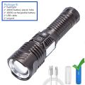 High Power Flashlight Spotlight Long-range Wick LED Torch Outdoor Strong Light With Red Blue Flashing Warning COB Side Lights.