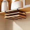 Rust-resistant Cutting Board Rack Space-saving Cutting Board Holder Rack for Kitchen Cabinet Easy Install Heavy-duty Strong Load-bearing Under-cabinet Chopping Board Organizer Cutting Board Storage.