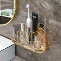Light luxury electric toothbrush, storage shelf, tooth cup, tooth jar, mouthwash cup, toothbrush cup, bathroom countertop, storage shelf, toilet.