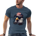 New America's Bald Eagle Salute t-shirt graphics t-shirt black t shirt men clothing.