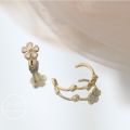 14k Flower Hoop Earings for Women Hikaw Silver Earrings Gold Non Tarnish Hypoallergenic earings for kids. 