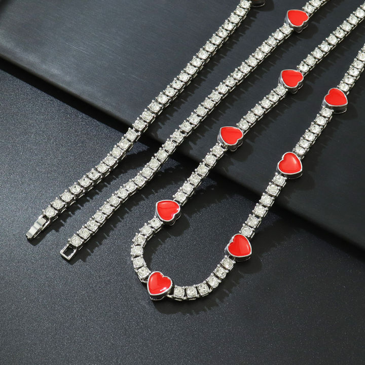 European%20and%20American%20cross-border%20ins%20style%20red%20dripping%20nectarine%20heart%20splicing%20single-row%20diamond%20tennis%20chain%20shiny%20cool%20full%20diamond%20love%20necklace%20-%20Image%204
