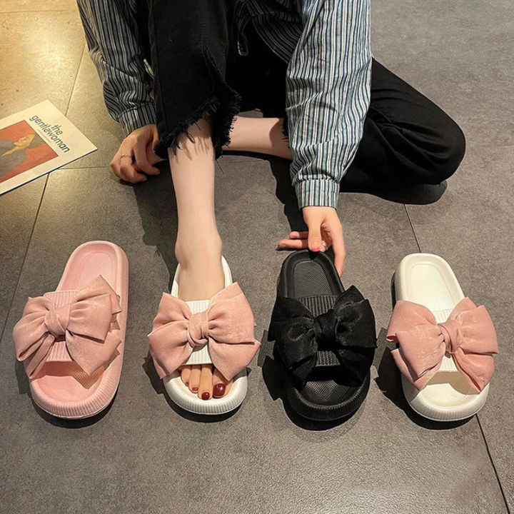 New%20Style%20Fashion%20Outer%20Bow%20Slippers%20for%20Women%20Summer%20Home%20Non-slip%20Thick-soled%20High-heeled%20Slippers%20with%20Shit-feeling%20Sandals%20-%20Image%202