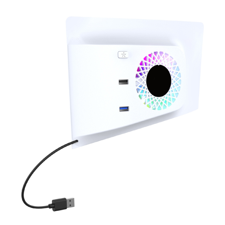 For SLIM Cooling Fan with Temperature Control, USB Hub, and RGB Lights ...