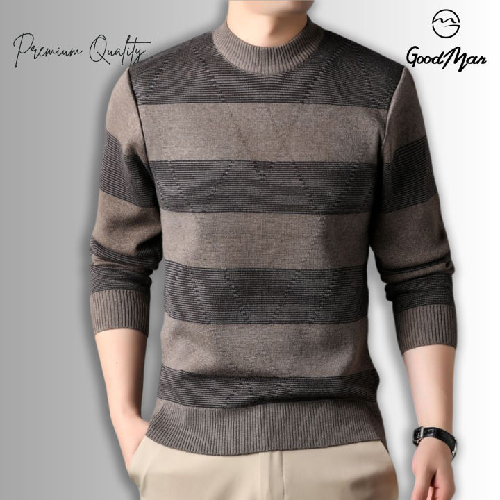 Brown Color Full Sleeve Sweater for Men.