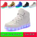 USB Charging Led Children Shoes Light Up Casual Boys&Girls Luminous Sneakers(white) - intl.