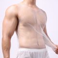 Transprent Mesh T-shirt Mens See Through Fishnet Gym Training TaMan Vest Underwear Nightclub Sheer Tops Gay Clothing. 