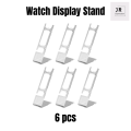 6 PCS Clear L-Shaped Plastic Watch Display Stands – Ideal for Displaying Wristwatches at Home or in Stores.. 