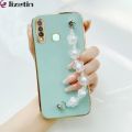 Jizetin for Vivo Y19 Back Cover With White Flowers Chain Wristband Luxury Plating Fashion Bracelet Phone Cases. 