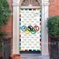 New five ring door curtain flag background cloth sports themed party photo hanging cloth. 