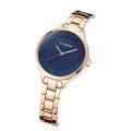 CURREN 9015 RoseGold Stainless Steel Watch For Women - RoseGold & Blue. 