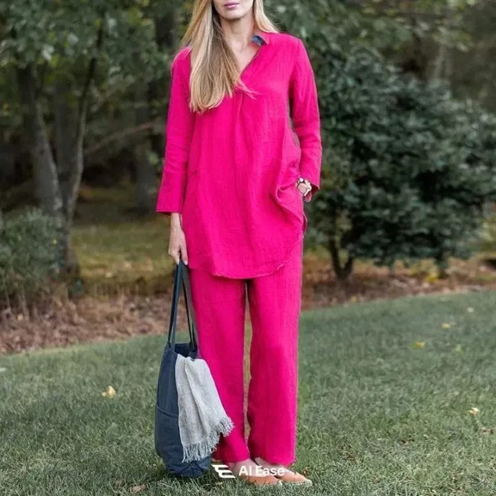 Cotton%20Linen%20Co-Ord%20Set%20%E2%80%93%20Comfortable%20Shirt%20Top%20&%20Straight%20Pants%20-%20Image%204