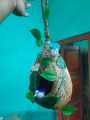 NEW BIG Hanging Babui Pakhir Basha with Birds & Plastic Plant – Natural Look Bird Nest Décor 15" Home & Garden Decoration. 