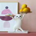 Nordic Resin Cat Tray Statue Bedroom Entrance Home Office Table Desk Decor Accessorie Key Candy Container Storage Sculpture. 