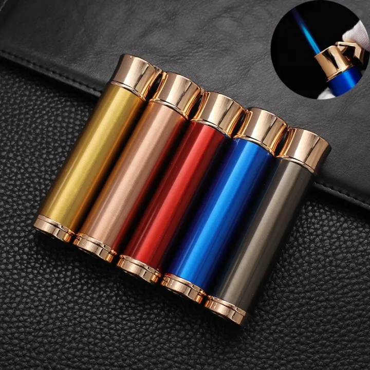 Cigar%20Lighters%20Windproof%20Blue%20Flame%20Jet%20Torch%20Lighter%20Refillable%20Butane%20Gas%20Metal%20Lighter%20For%20Men%20Gadget%20-%20Image%202