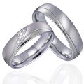 Top Quality Marriage Alliances White Gold Color couple Wedding Rings set for men and women stainless steel jewelry never fade. 