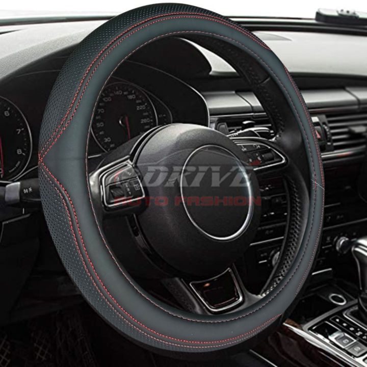 PVC Leather Steering Wheel Cover - Black DSTC 47