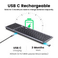 UGREEN Membrane Keyboard Slim Compact Wireless Bluetooth with Media Hotkeys for Windows iOS iPad OS Android Computer Desktop Laptop Surface Tablet.