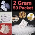 Desiccant Silica Gel 2 Gram Pack 50 Packets Moisture Absorber Desiccant Packet for Storage Packaging. 