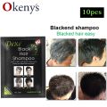 10pcs/lot Dexe Black Hair Color Shampoo Only 5 Minutes Hair Dye for White Grey Removal Dye Hair Coloring Cream Building Fibers. 