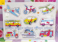 Vehicles Wooden Puzzle Toy For Early Learning.