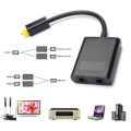 Dual Port Digital Optical Fiber Audio Splitter Cable Adapter 1 In 2 Out. 