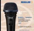 Wired Black Ahuja PRO+ 3400 Dynamic Unidirectional Microphone.