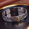 New handmade Thai silver bracelet opening personality vintage arabesque eagle bracelet men's alloy bracelet women's eagle. 