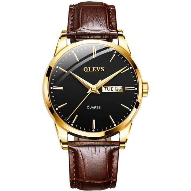 OLEVS%206898%20Chocolate%20PU%20Leather%20Analog%20Watch%20For%20Men%20-%20Black%20&%20Chocolate%20-%20Image%202
