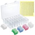 152Pcs Cross Stitch Accessories Including Embroidery Thread Bobbins Cross Stitch Organizer Box and Floss Number Sticker. 