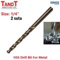 TANDT 1pcs HSS Drill Bit inch suta soot mm Available size ( 3/32" to 1/2" ). 