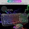 SHIPADOO D620 104-key Wired RGB Color Cracked Backlight Gaming Keyboard Mouse Kit for Laptop, PC. 