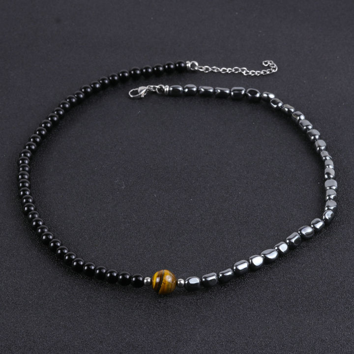 %5B%20New%20%5D%20Irregular%20with%20Personality%20Haematite%20Beaded%20Men's%20Necklace%20Simple%2010mm%20Natural%20Tiger%20Eye%20Necklace%20Men%20-%20Image%202