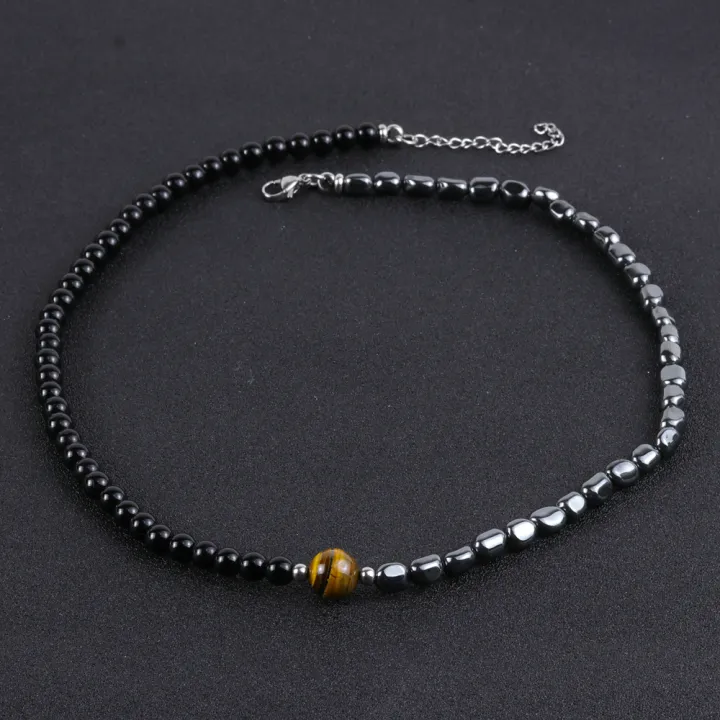 %5B%20New%20%5D%20Irregular%20with%20Personality%20Haematite%20Beaded%20Men's%20Necklace%20Simple%2010mm%20Natural%20Tiger%20Eye%20Necklace%20Men%20-%20Image%202
